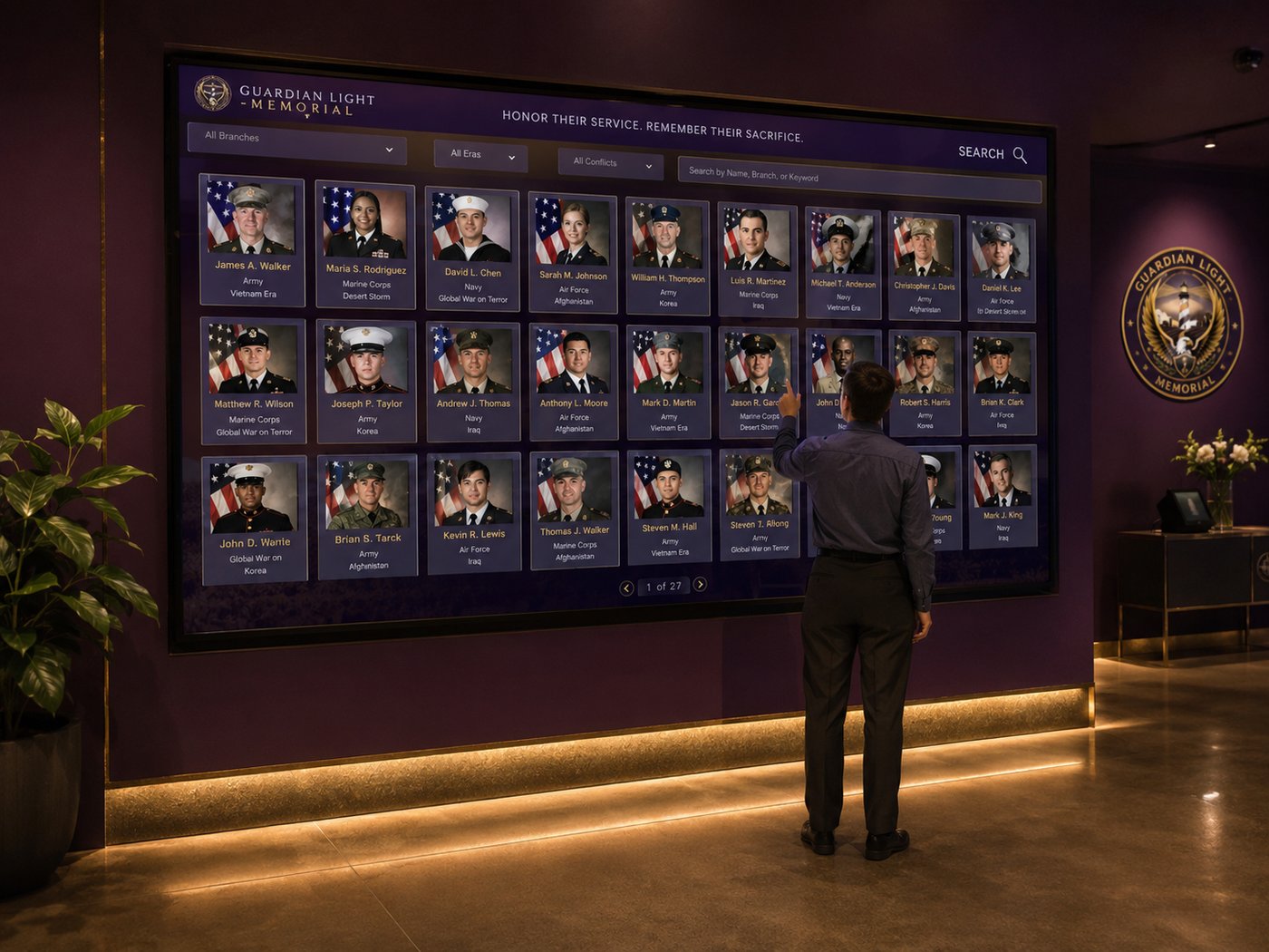 The Guardian Light digital Wall of Honor